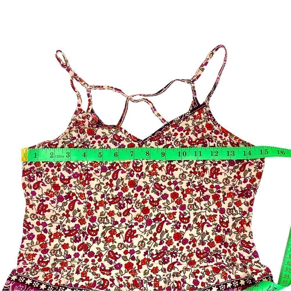 Hollister Sleeveless Paisley Pink and Burgundy Women’s Summer Romper Size Medium - Picture 7 of 9